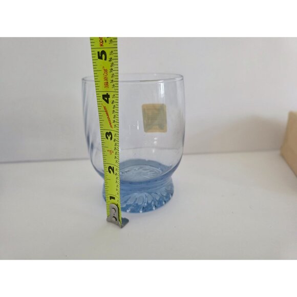 Set Of 4 Libbey Misty Blue Double Rocks Glass Tumblers New 12 avail - Picture 7 of 9